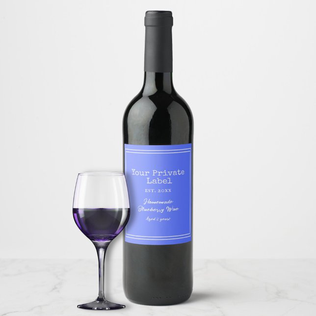 Votre Étiquette Privé Vin Blueberry Maison (Créateur téléchargé)