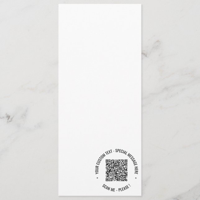 Votre exemple de carte de menu avec code QR et tex (Devant)