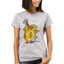 Votre Famille Thanksgiving (2) T-shirt Gold Turkey