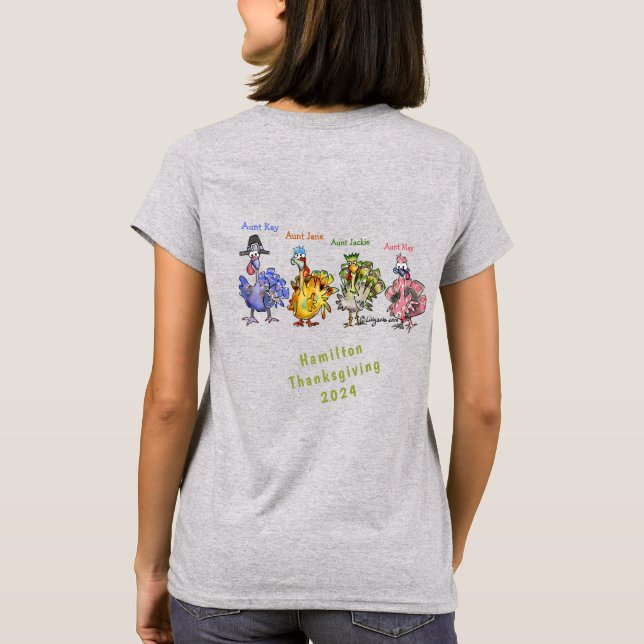 Votre famille Thanksgiving Blue (1) T-shirt Turqui (Dos)