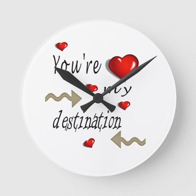 Votre heure de destination Red Hearts Horloge (Recto)