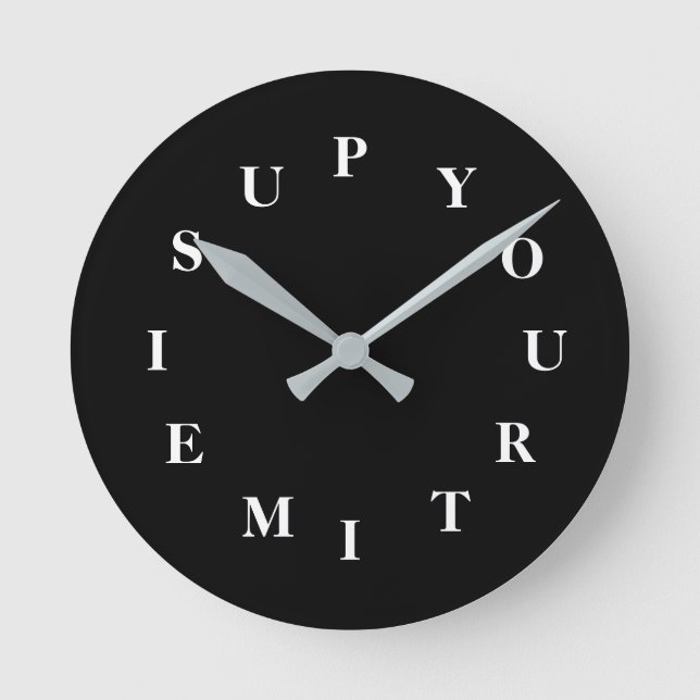 Votre heure est levée Black Medium Horloge de Janz (Recto)