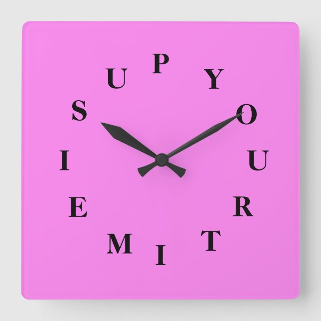 Votre heure est levée Horloge murale violette par  (Recto)