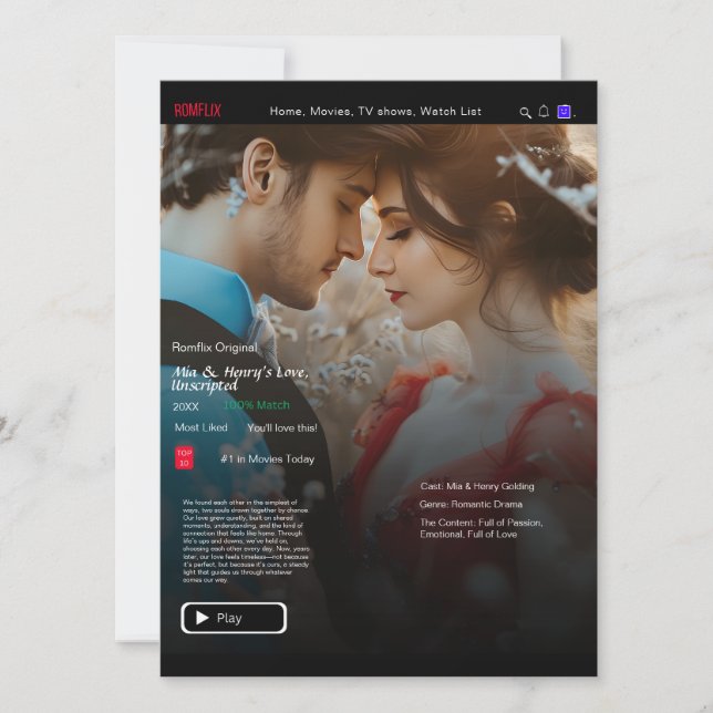 Votre histoire d'amour Carte de streaming vidéo (Devant)