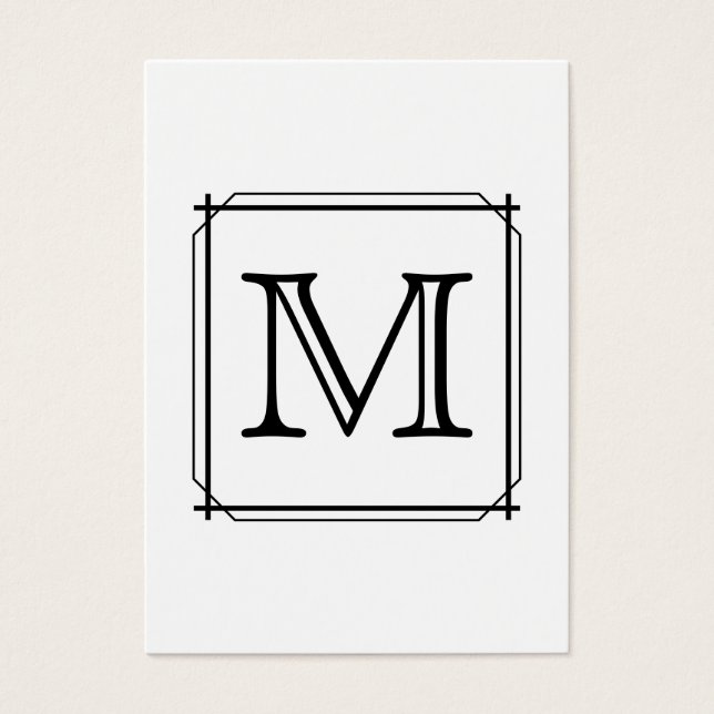 Votre Lettre. Monogramme personnalisé. Noir et bla (Devant)