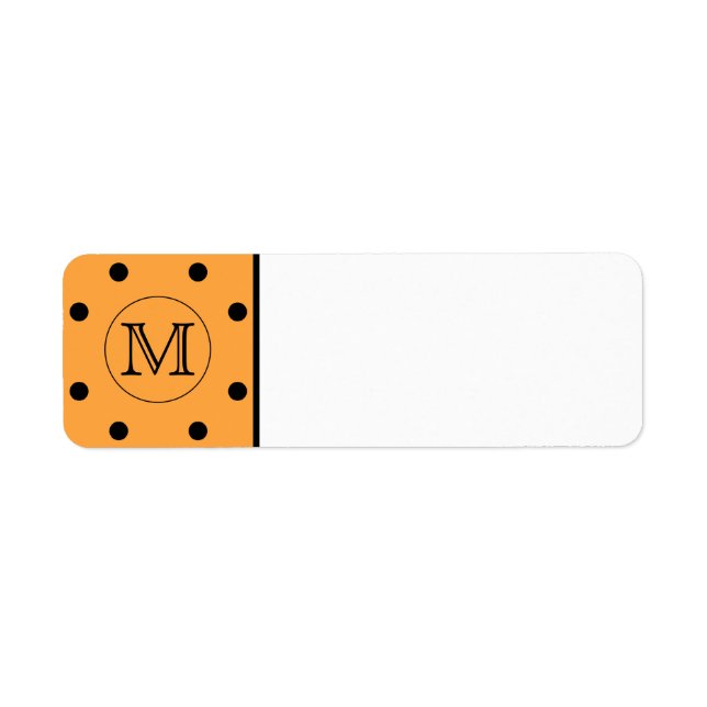 Votre Lettre Monogramme. Point Polka orange et noi (Devant)