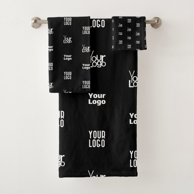 Votre logo | 3 Logo Motif Design modifiable noir (En situation)