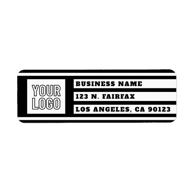 Votre logo, bandes géométriques uniques | Noir et  (Devant)