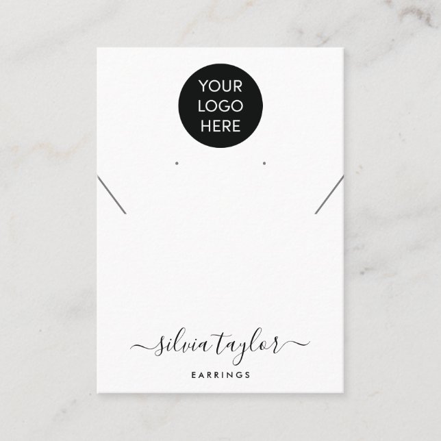Votre logo bijoux collier d'oreille carte d'affich (Devant)