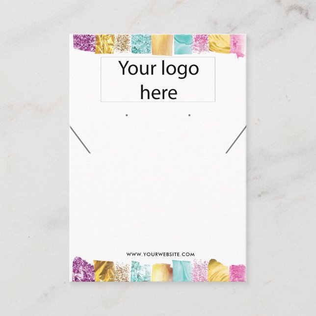 Votre logo bijoux collier d'oreille carte d'affich (Devant)