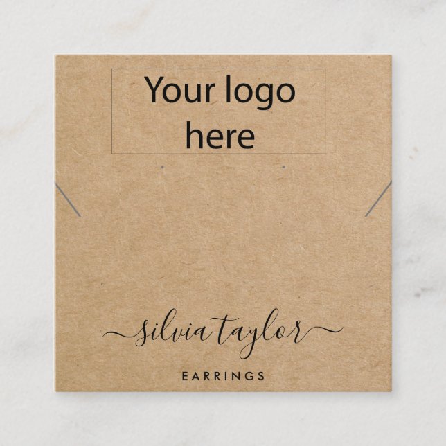 Votre logo bijoux collier d'oreille carte d'affich (Devant)