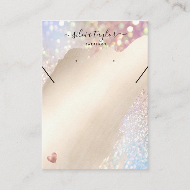 Votre logo bijoux collier d'oreille carte d'affich (Devant)