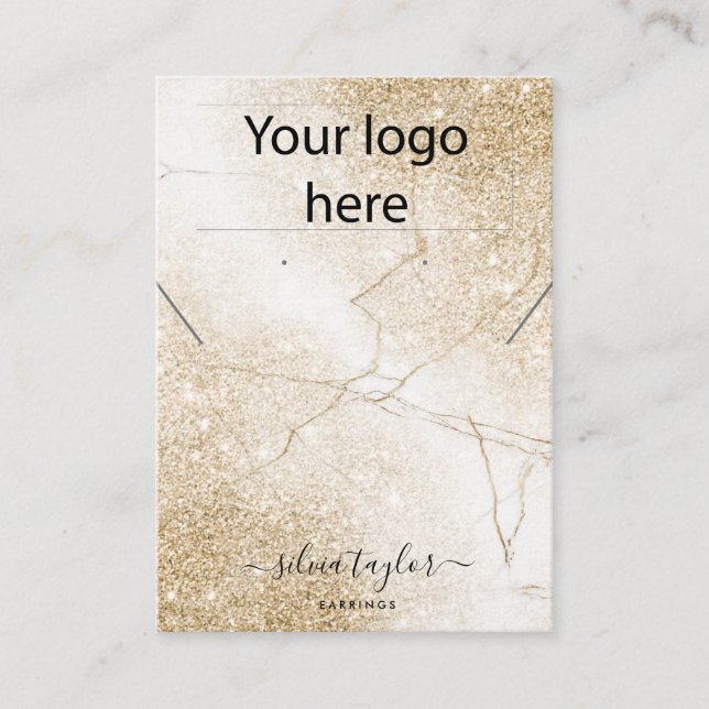 Votre logo bijoux collier d'oreille carte d'affich (Devant)