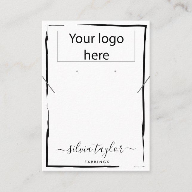 Votre logo bijoux collier d'oreille carte d'affich (Devant)