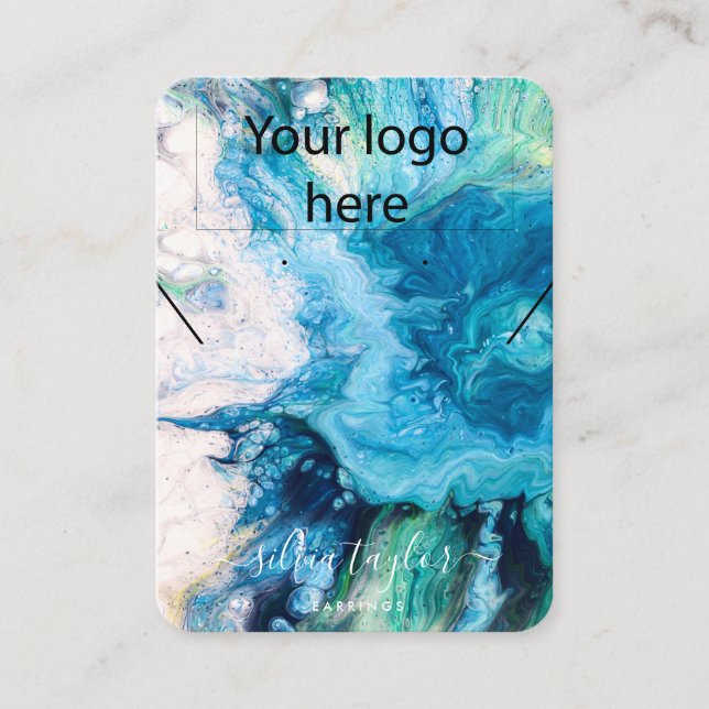 Votre logo bijoux collier d'oreille carte d'affich (Devant)