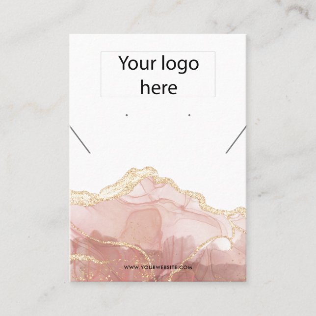 Votre logo bijoux collier d'oreille carte d'affich (Devant)