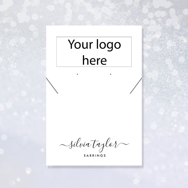 Votre logo bijoux collier d'oreille carte d'affich (Add your logo to this simple and minimalist design)