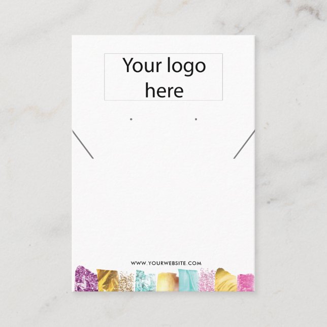 Votre logo bijoux collier d'oreille carte d'affich (Devant)