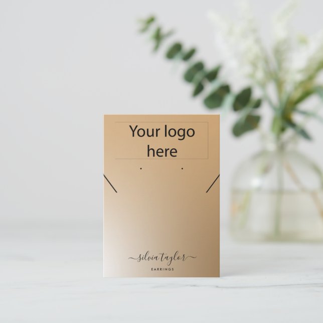 Votre logo bijoux collier d'oreille carte d'affich (Debout devant)