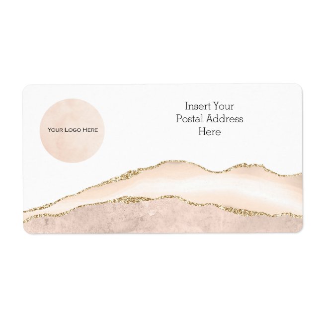Votre Logo Blush & Gold Étiquette de adresse (Devant)