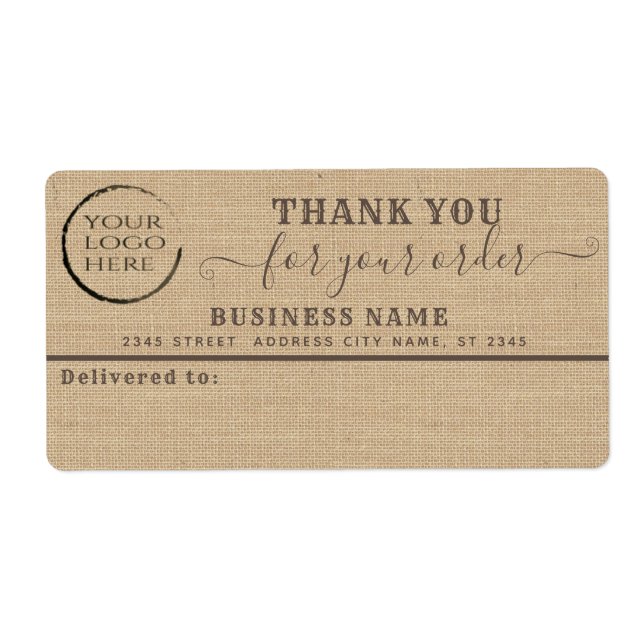 Votre logo burlap merci business mailing étiquette (Devant)
