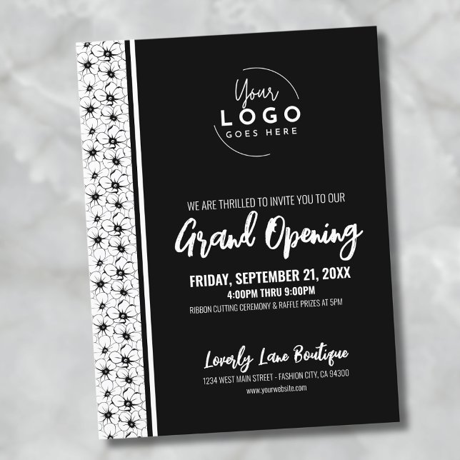 Votre Logo Business Grand Ouverture Invitation (Your Logo Business Grand Opening Postcard)