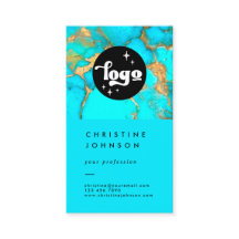 votre logo carte de visite en pierre turquoise