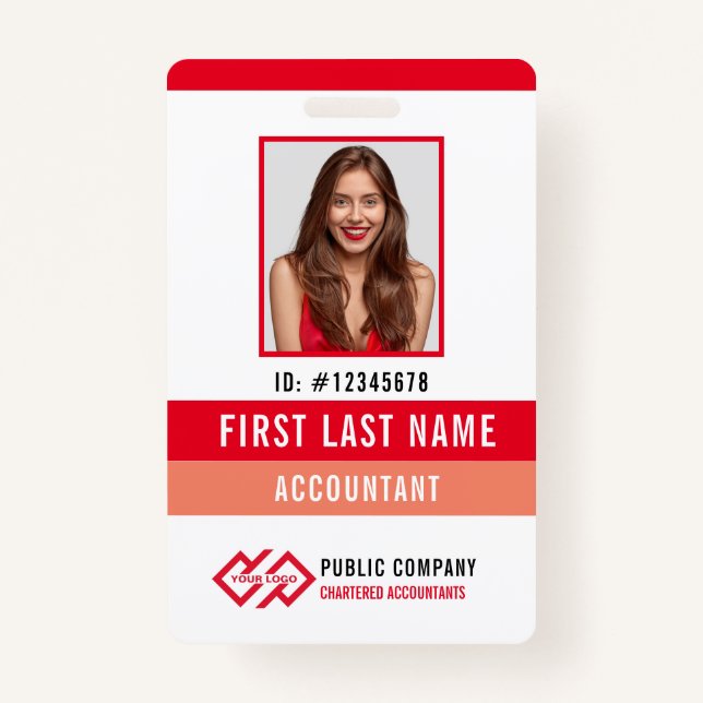 Votre logo de l'entreprise Nom de la photo Badge (Devant)