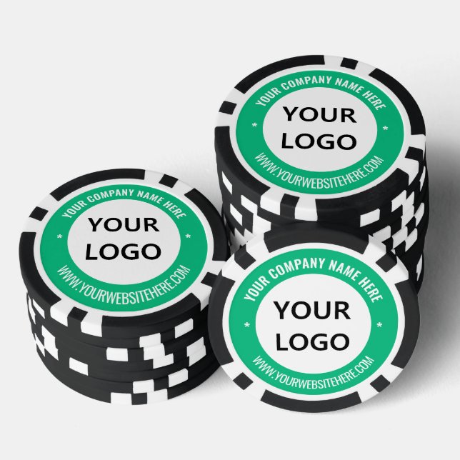 Votre logo d'entreprise et les jetons de poker de  (Empiler)