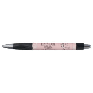 Votre logo d'entreprise stylo rose blanc féminin P