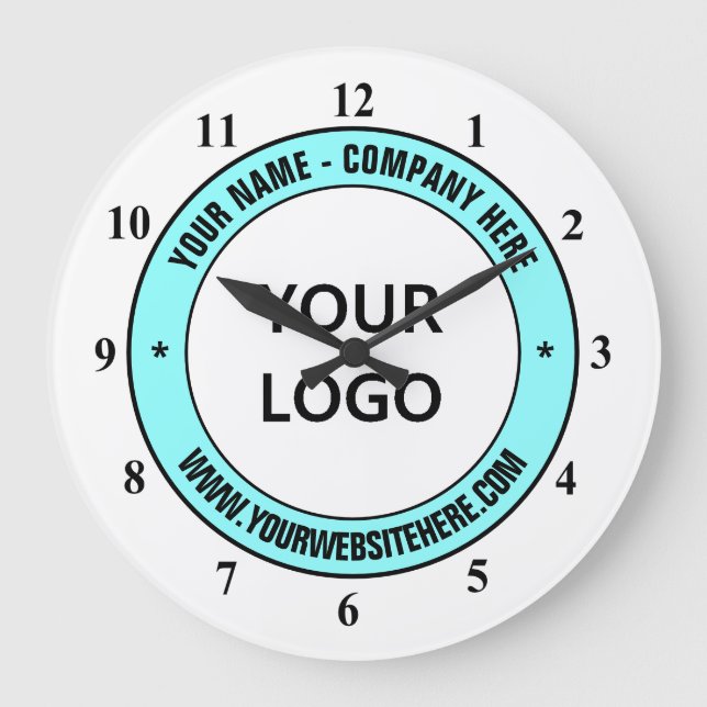 Votre Logo Entreprise Texte Personnalisé Horloge P (Recto)