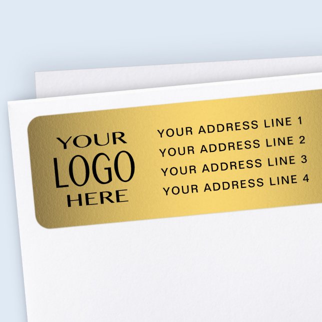 VOTRE LOGO | Étiquette de l'adresse de retour Gold (Créateur téléchargé)