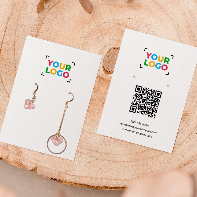 Votre logo ici Boucles d'oreilles Code Qr Carte d' (Créateur téléchargé)