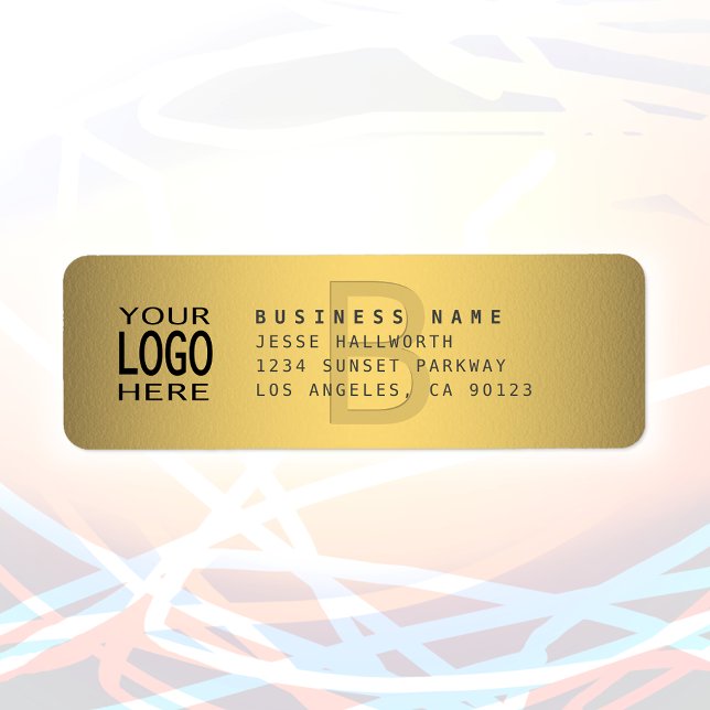 Votre Logo & Moderne Faux Gold Adresse de retour (Créateur téléchargé)