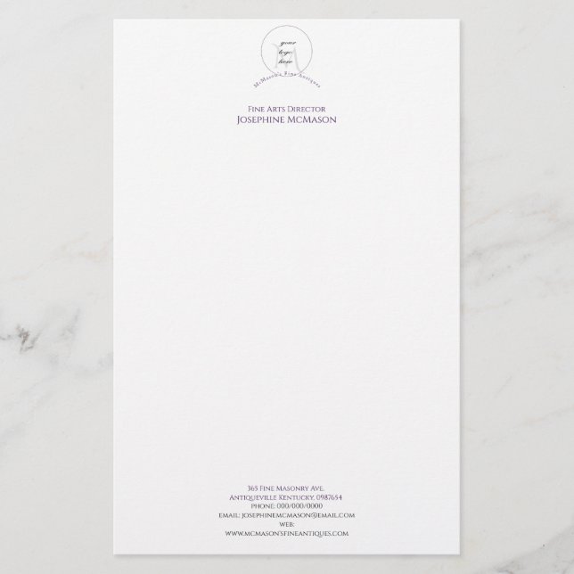 Votre logo Monogramme Papier de papeterie (Devant)