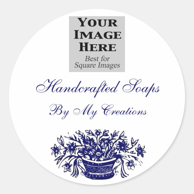 Votre logo personnalisé Fleurs Vintages Étiquettes (Devant)