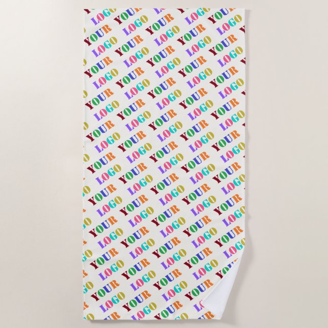 Votre logo Photo Couleur Plage Serviette promotion (Devant)