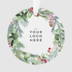 Votre logo Photo ou texte Happest Holidays Wreath