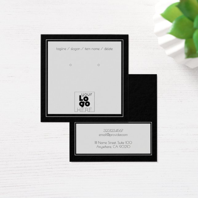 Votre Logo Simple Moderne Black Porte Carte Écran (Bureau)