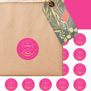 Votre logo Sticker rose néon heureuse Sainte-Valen