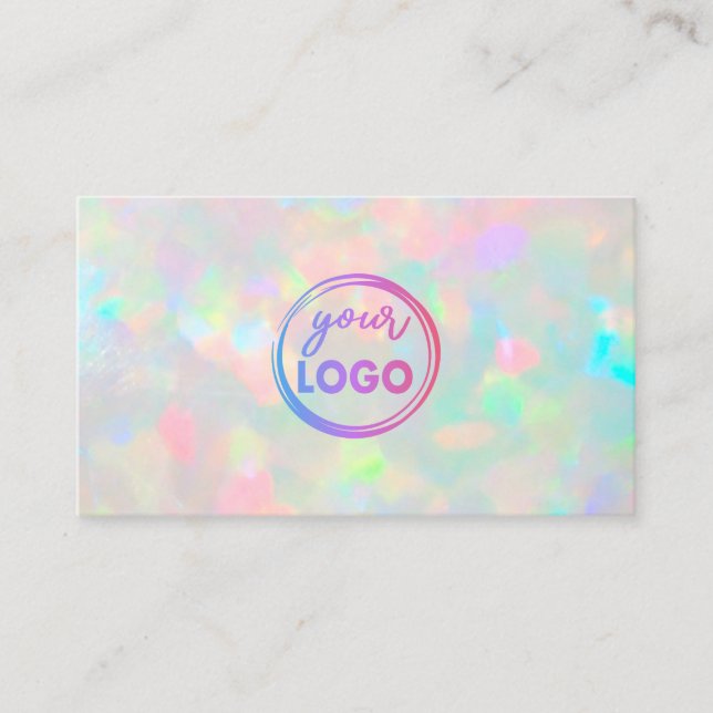 votre logo sur pastel gemstone carte de visite (Devant)