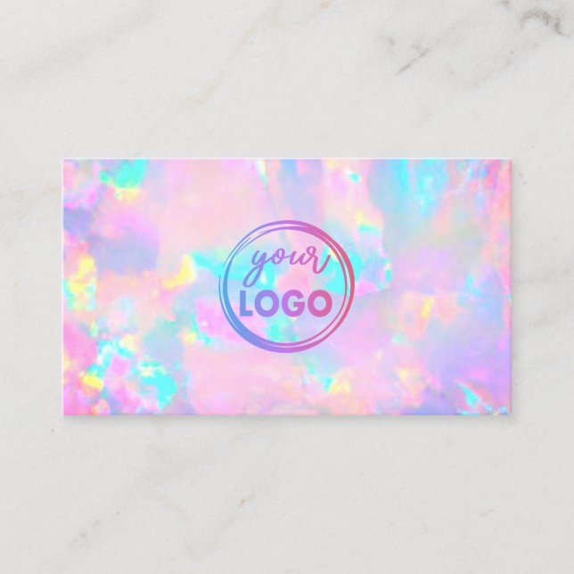 votre logo sur pastel opal carte de visite (Devant)