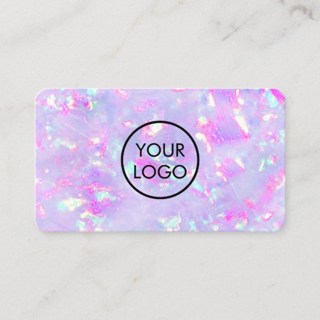 votre logo sur violet opal photo carte de visite (Devant)