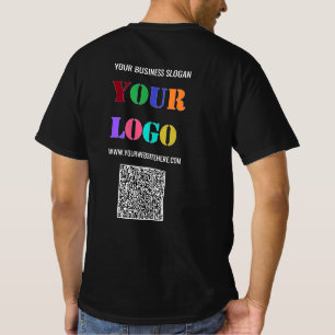 Votre logo, texte personnalisé et code QR, T-shirt