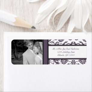 Votre Mariage Photo Vintage Eggplant Damask