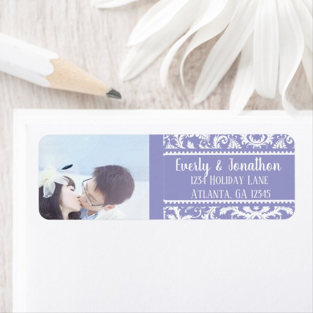 Votre Mariage Photo Vintage Lilac Damask (En situation)