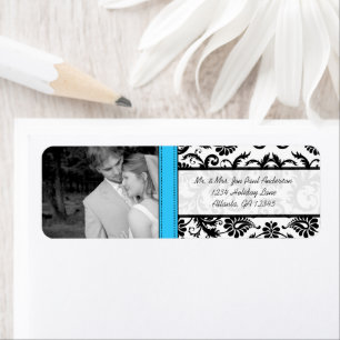 Votre Mariage Photo Vintage Lite Bright Aqua Damas