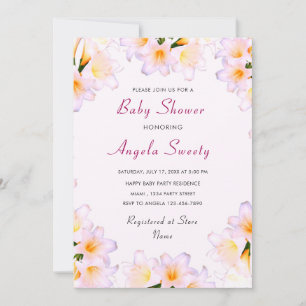 Votre modèle d'invitation Baby shower avec Lilies