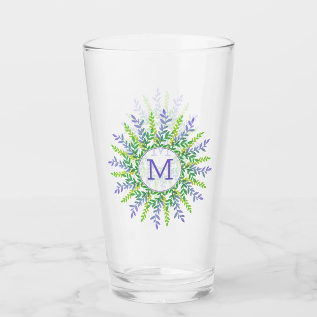 Votre Monogramme dans le verre à pinte à cadre feu (Devant)
