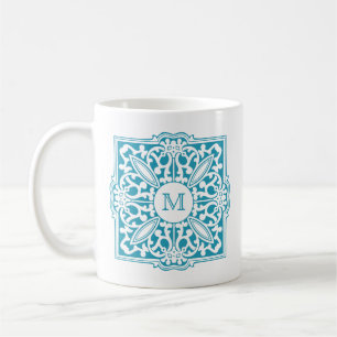 VOTRE MONOGRAMME en cadre décoratif tasses personn